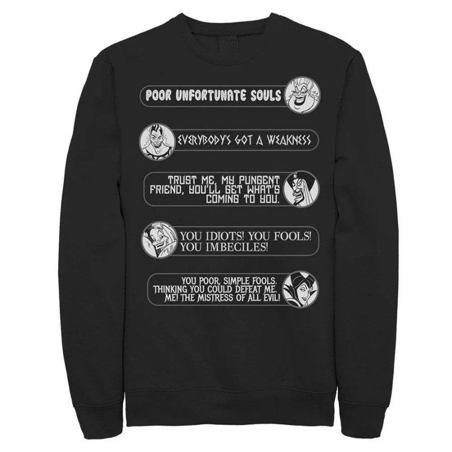 Tops * | Men'S Disney Villains Movie Quotes Circle Portrait Sweatshirt