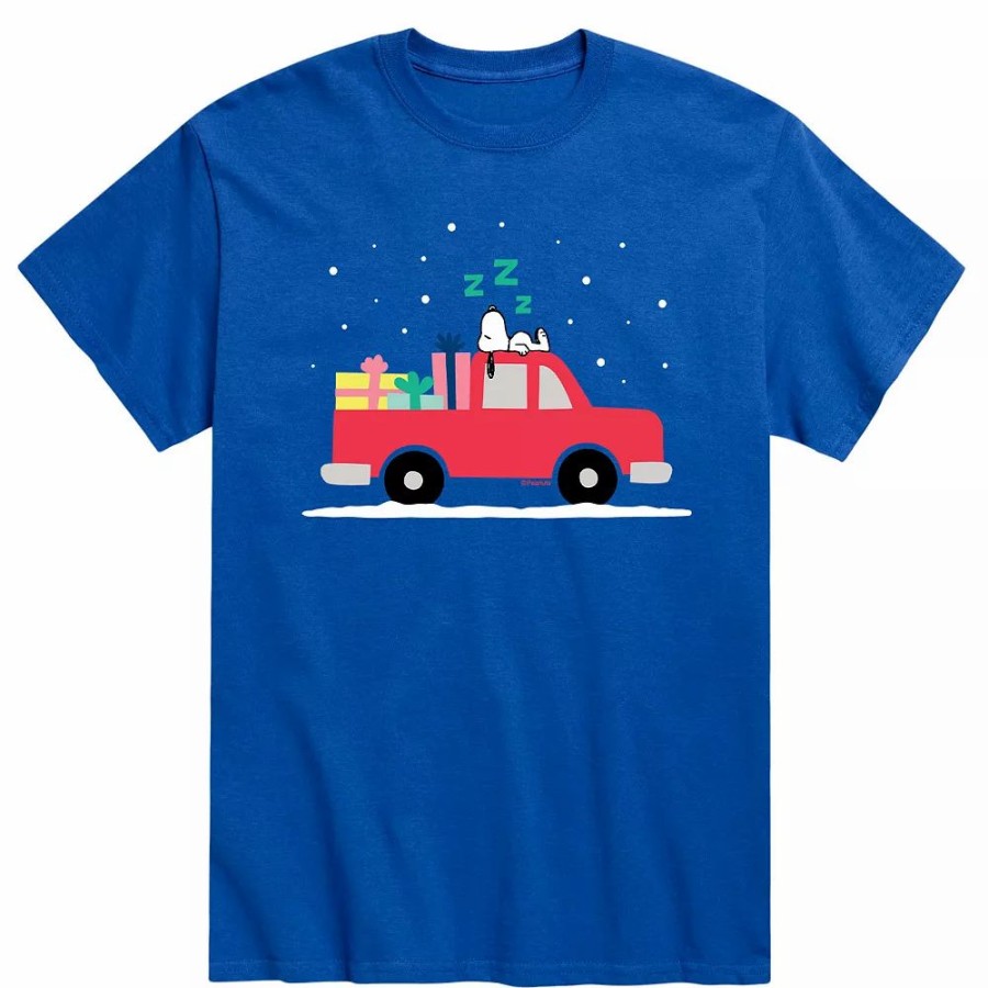 Tops * | Men'S Peanuts Holiday Truck Tee