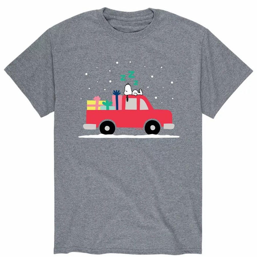 Tops * | Men'S Peanuts Holiday Truck Tee