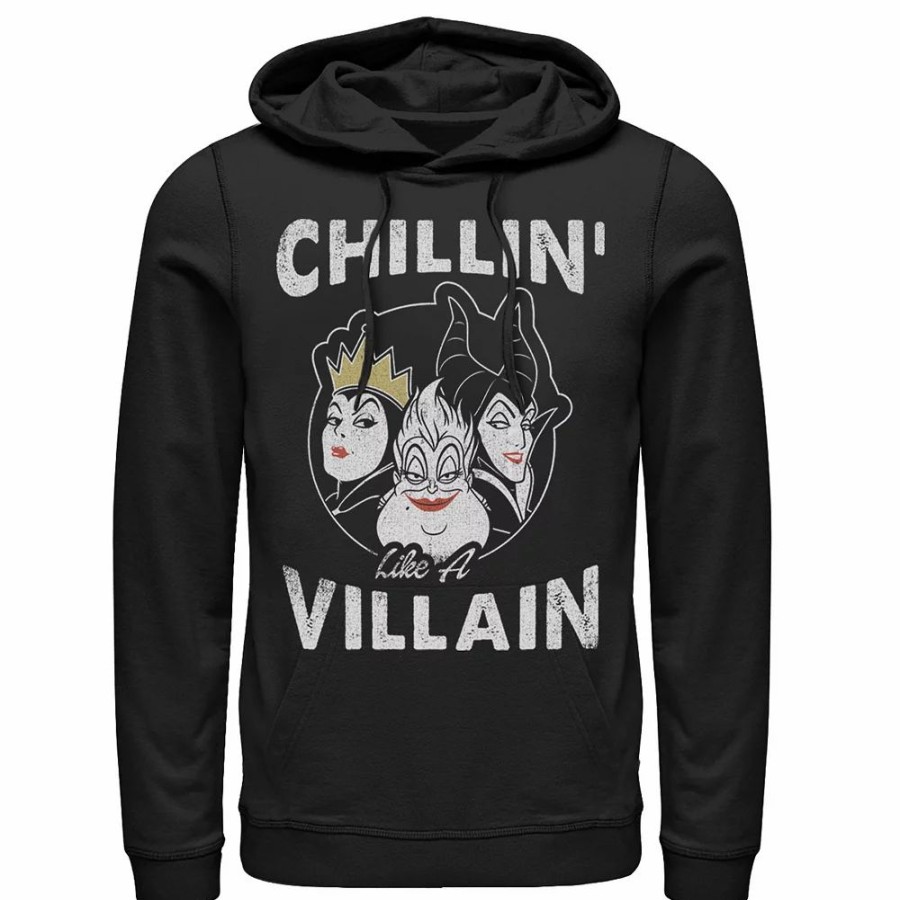 Tops * | Men'S Disney Villains Chillin' Villain Distressed Group Shot Logo Hoodie