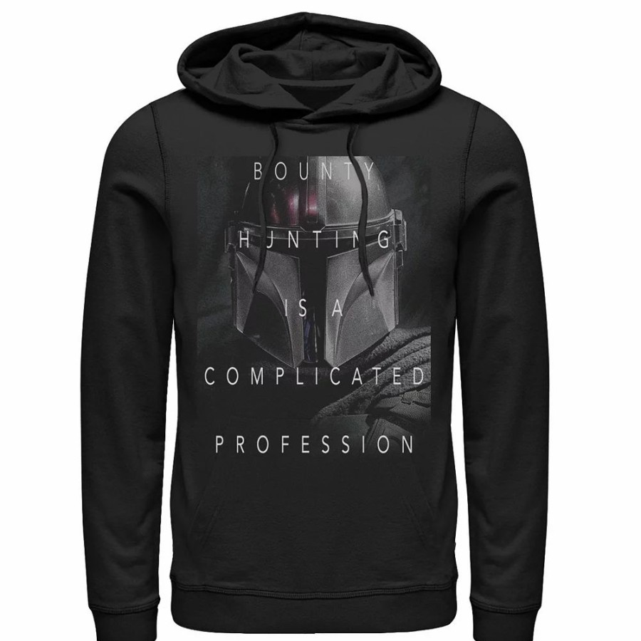 Tops * | Men'S Star Wars The Mandalorian Complicated Profession Dark Poster Hoodie