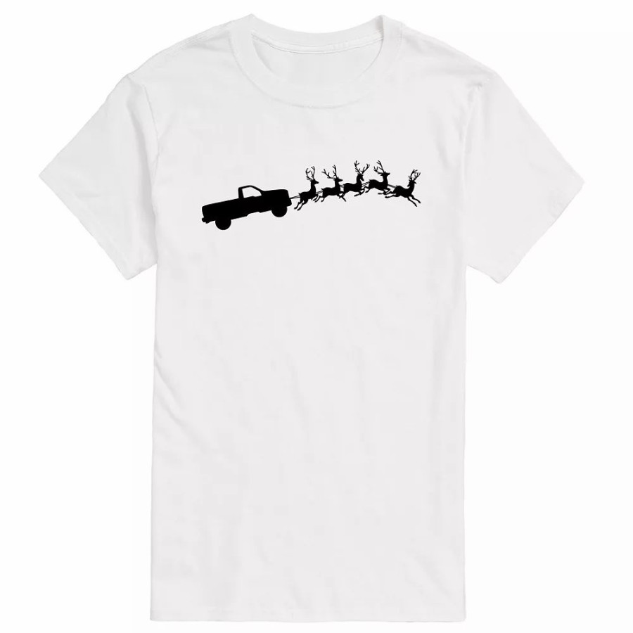 Tops * | Big & Tall Truck Santa Sleigh Tee