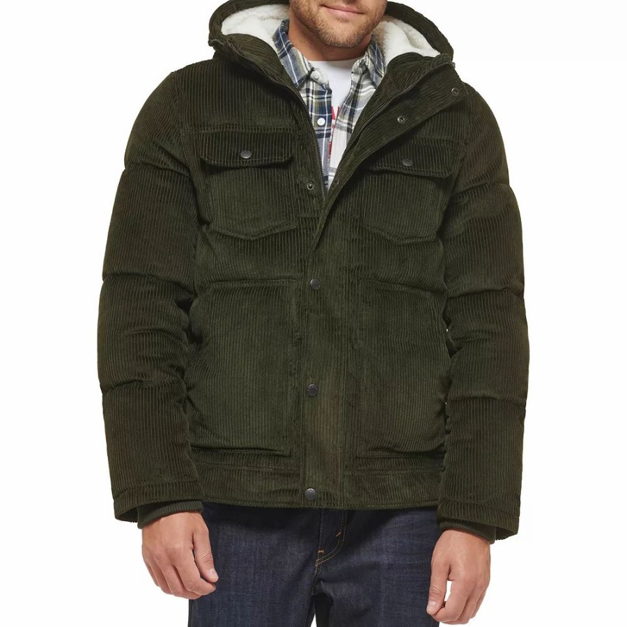 Outerwear * | Men'S Levi'S Quilted Corduroy Sherpa-Lined Puffer Jacket