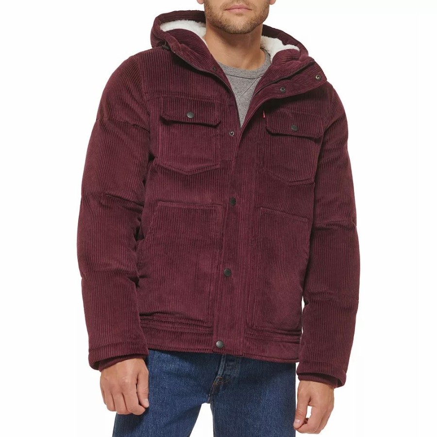 Outerwear * | Men'S Levi'S Quilted Corduroy Sherpa-Lined Puffer Jacket