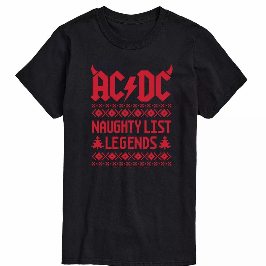 Tops * | Big & Tall Acdc Naughty List Tee