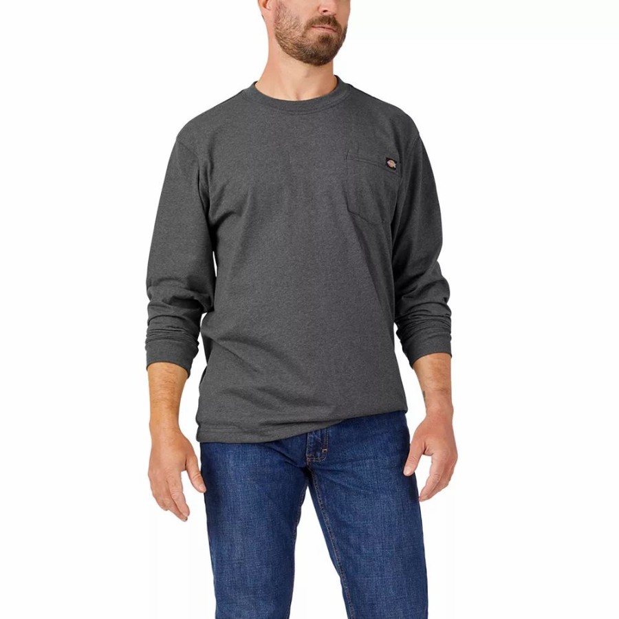 Tops * | Big & Tall Dickies Relaxed-Fit Heathered Heavyweight Crewneck Tee