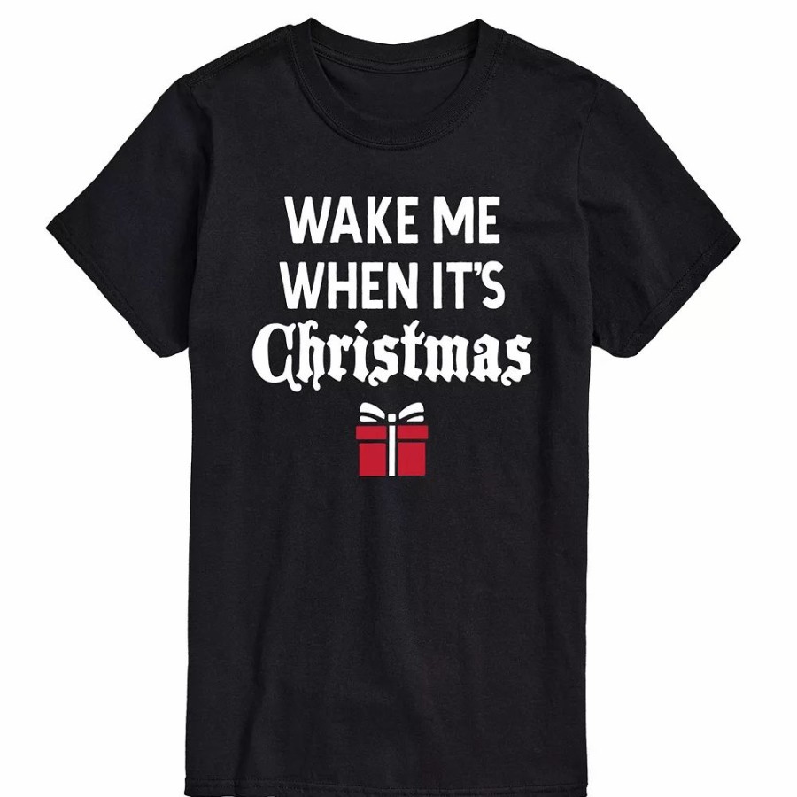 Tops * | Big & Tall Wake Me Christmas Tee