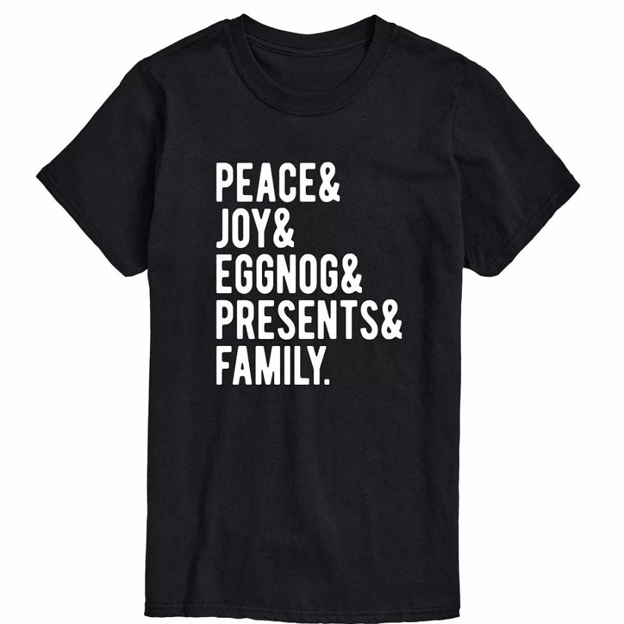 Tops * | Big & Tall Joy Eggnog Presents Family Tee