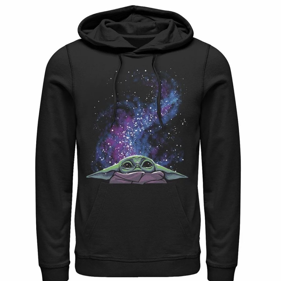 Tops * | Men'S Star Wars: The Mandalorian The Child Galaxy Big Face Hoodie