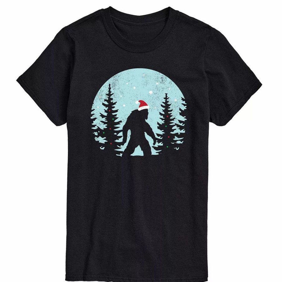 Tops * | Big & Tall Sasquatch Winter Scene Tee