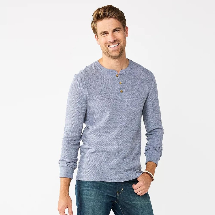 Tops * | Men'S Sonoma Goods For Life Thermal Henley Top