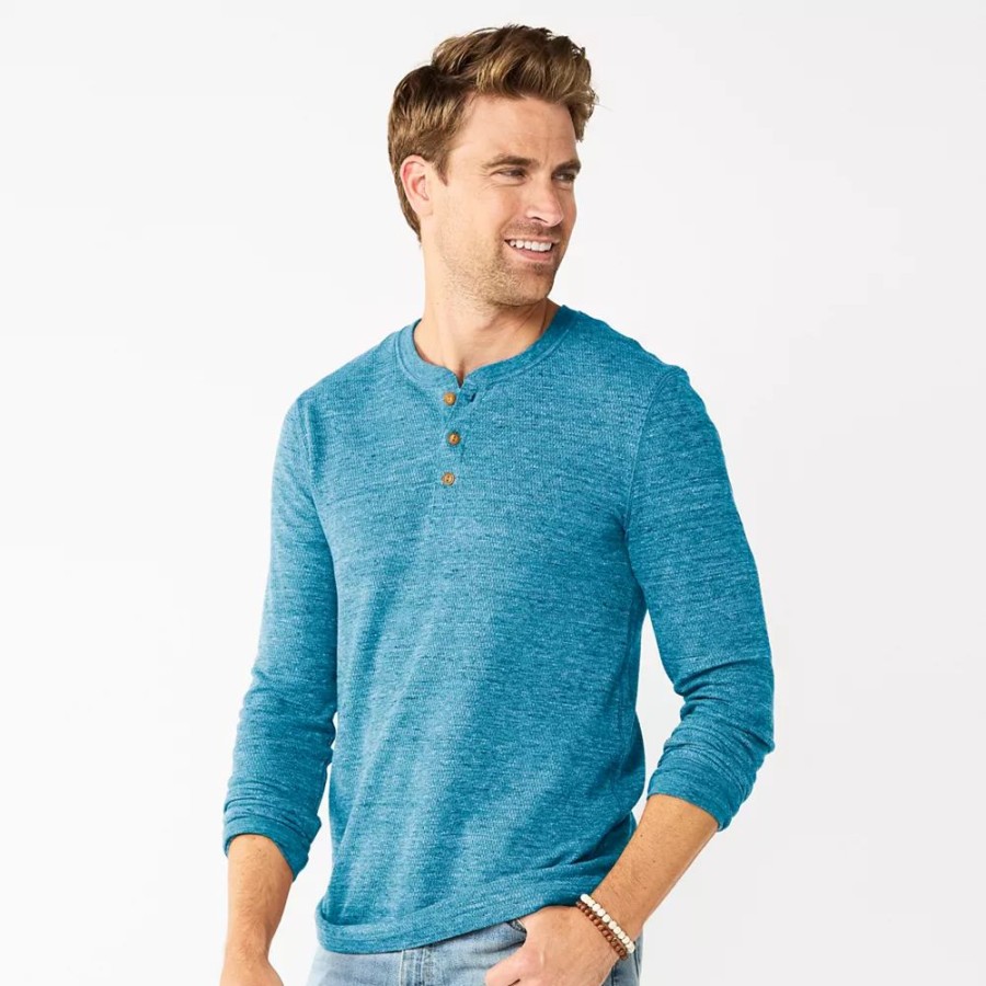 Tops * | Men'S Sonoma Goods For Life Thermal Henley Top