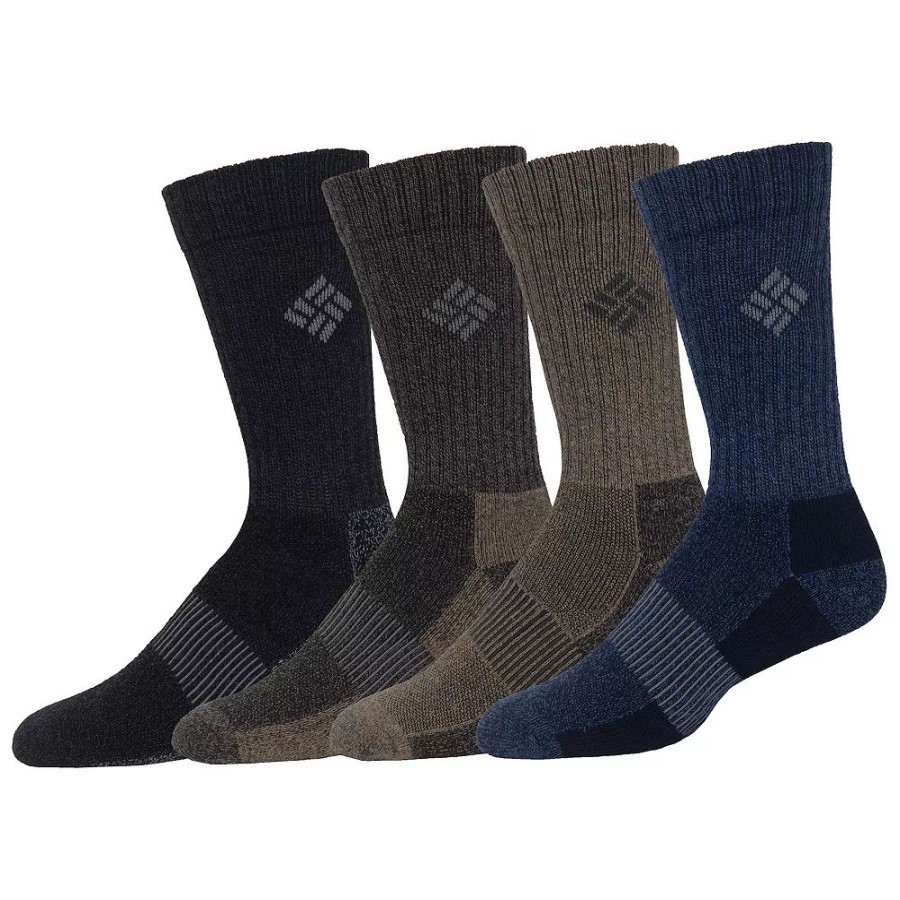 Socks & Hosiery * | Men'S Columbia 4-Pack Space-Dye Crew Socks