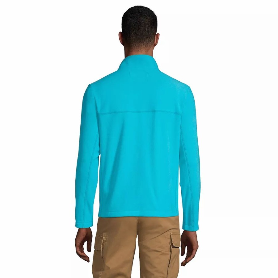 Outerwear * | Big & Tall Lands' End Fleece Quarter-Zip Pullover Top Black