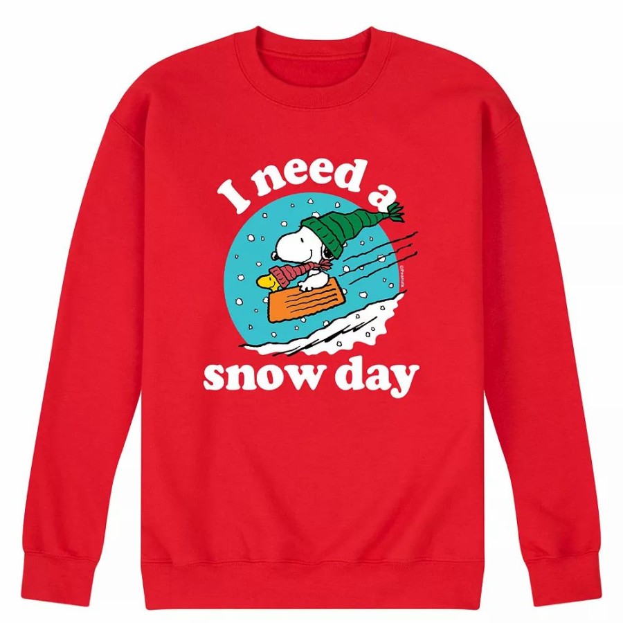 Tops * | Men'S Peanuts Snow Day Sweatshirt