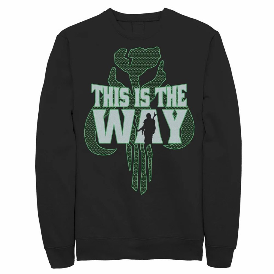 Tops * | Men'S Star Wars: The Mandalorian This Is The Way Logo Silhouette Sweatshirt