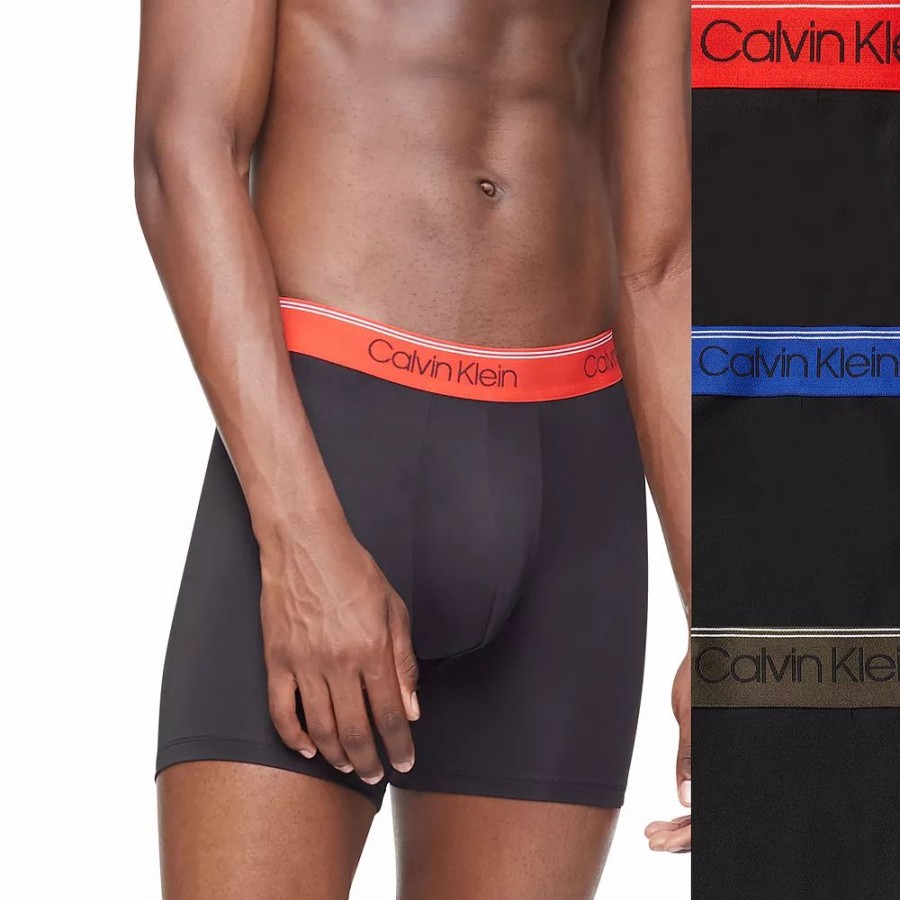 Underwear * | Men'S Calvin Klein 3-Pack Microfiber Stretch Boxer Briefs