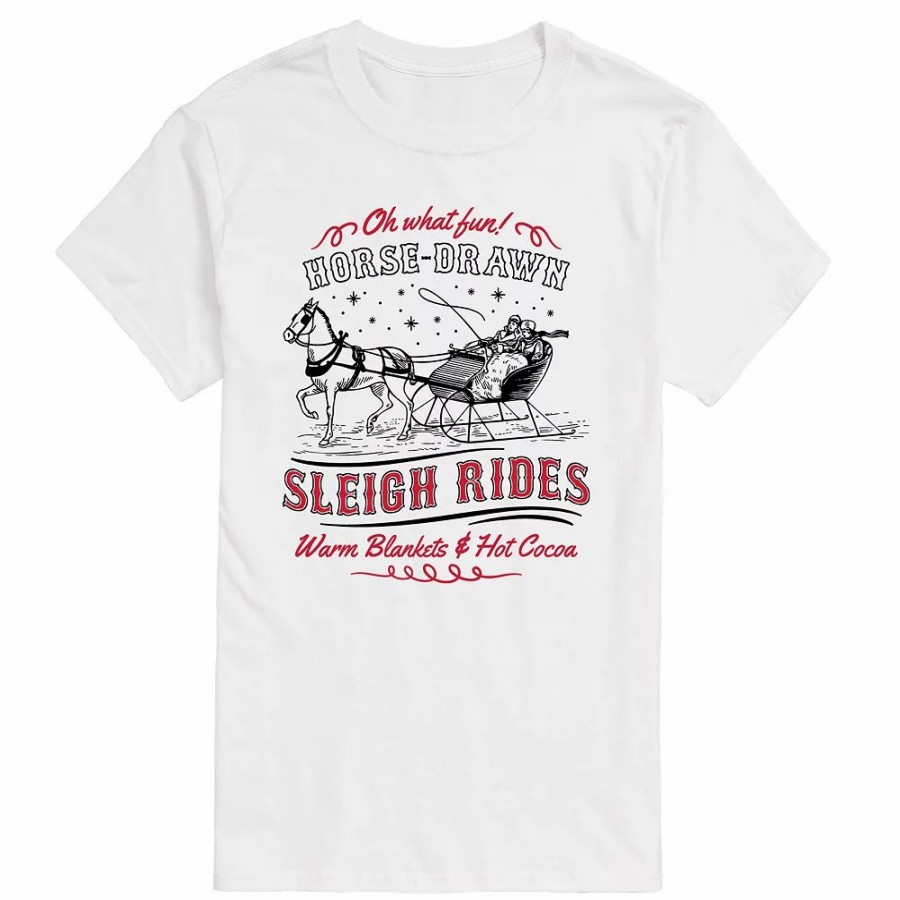 Tops * | Big & Tall Sleigh Ride Vintage Sign Tee