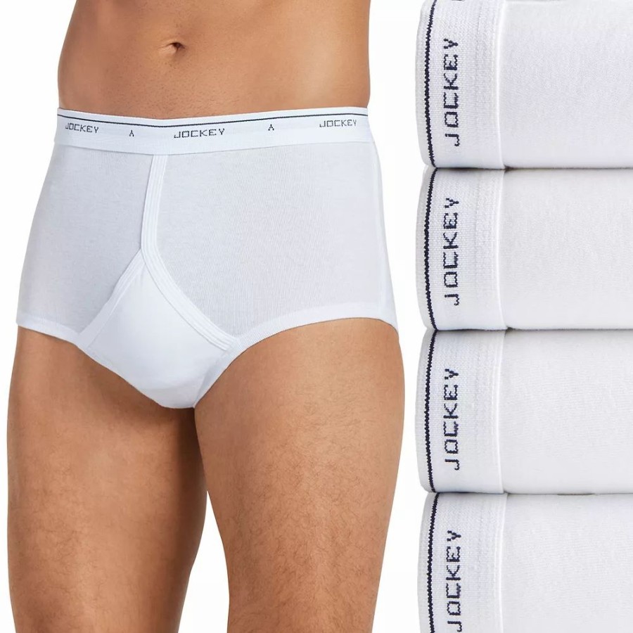 Underwear * | Men'S Jockey 4-Pack Classic Knit Full-Rise Briefs