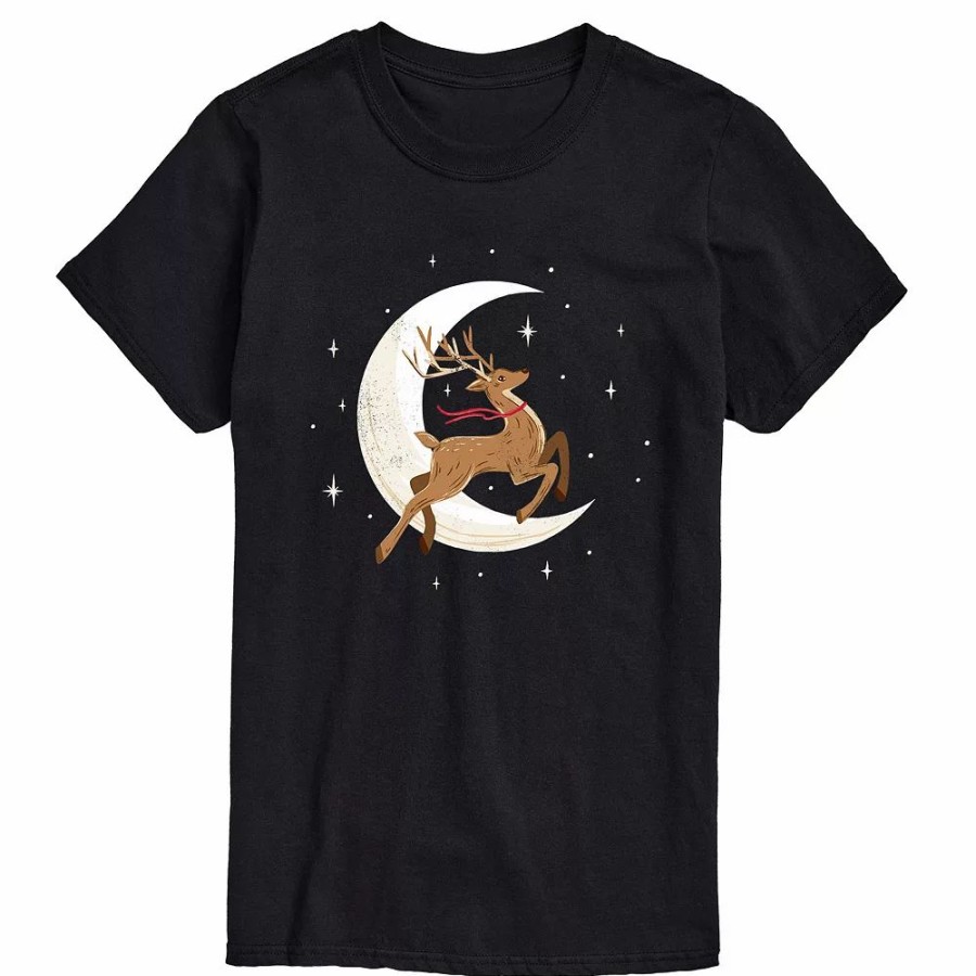 Tops * | Big & Tall Reindeer Moon Tee