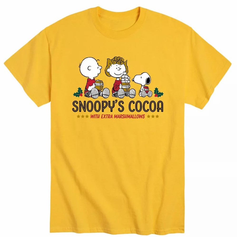 Tops * | Men'S Peanuts "Snoopy'S Cocoa" Tee