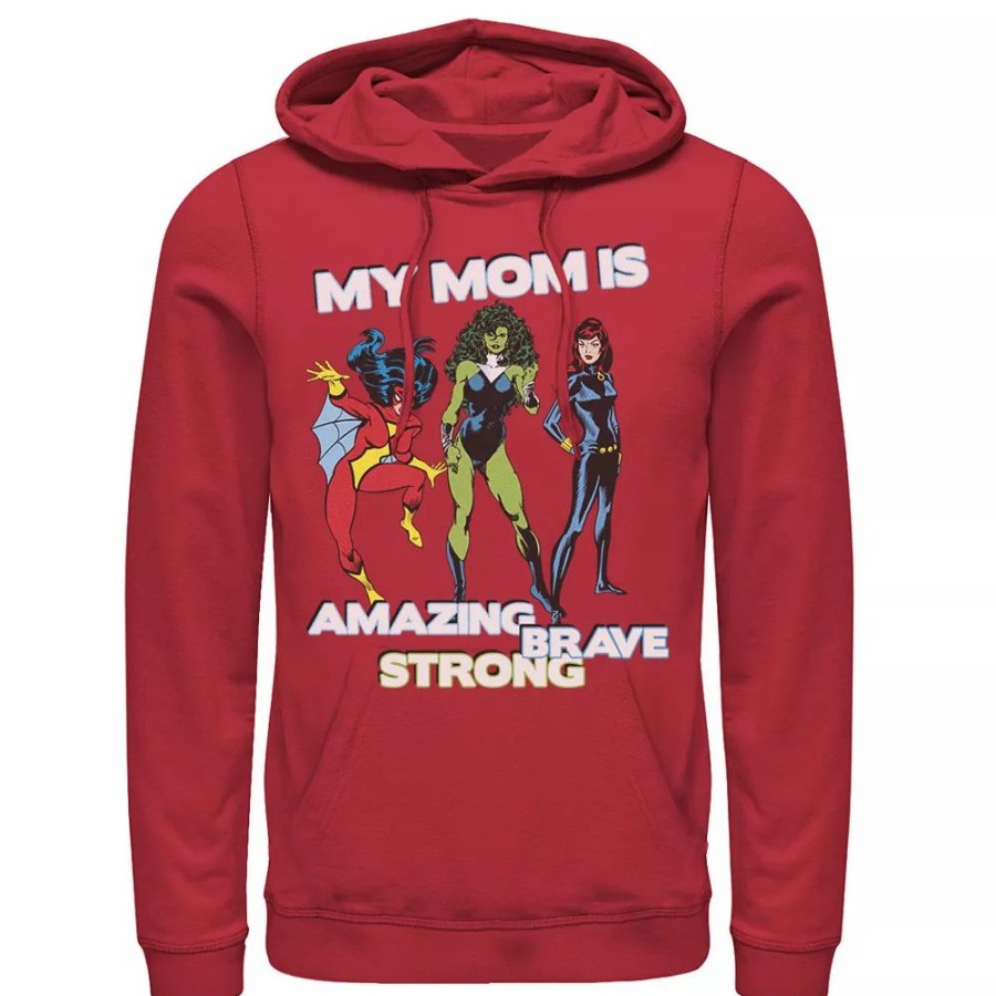 Tops * | Men'S Marvel Mother'S Day Amazing Brave Strong Hoodie