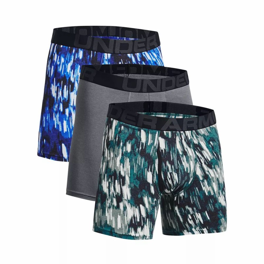 Underwear * | Men'S Under Armour 3-Pack Charged Cotton Novelty 6-Inch Boxerjock Boxer Briefs