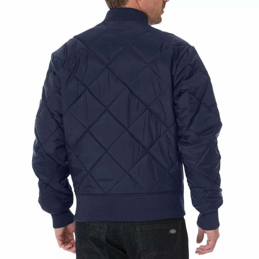 Outerwear * | Big & Tall Men'S Dickies Diamond Quilted Nylon Jacket Black