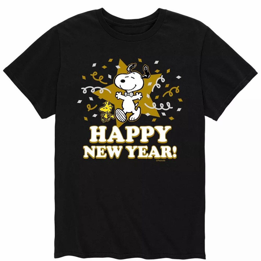 Tops * | Men'S Peanuts Happy New Year Tee