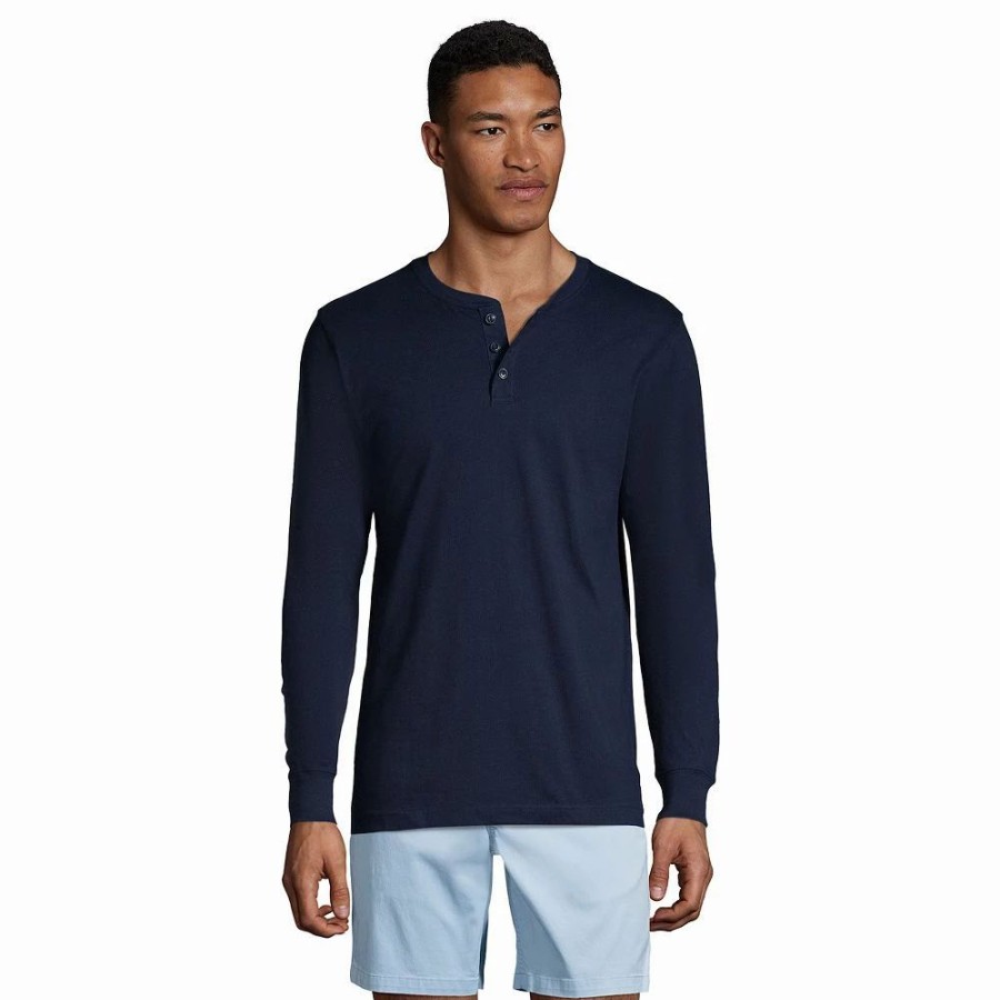 Tops * | Big & Tall Lands' End Super-T Classic-Fit Henley