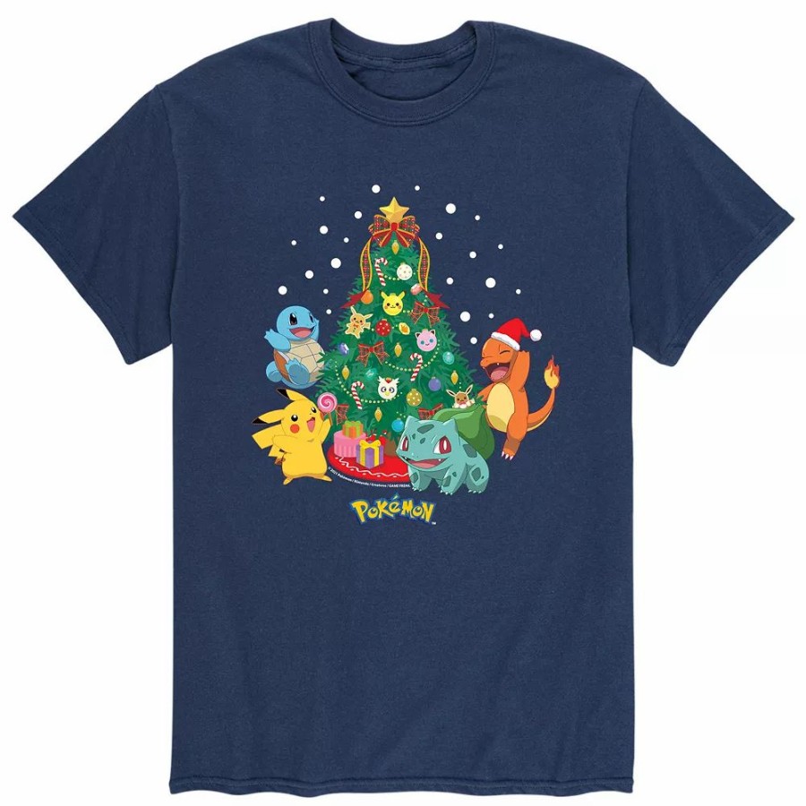 Tops * | Men'S Pokemon Christmas Tree Tee