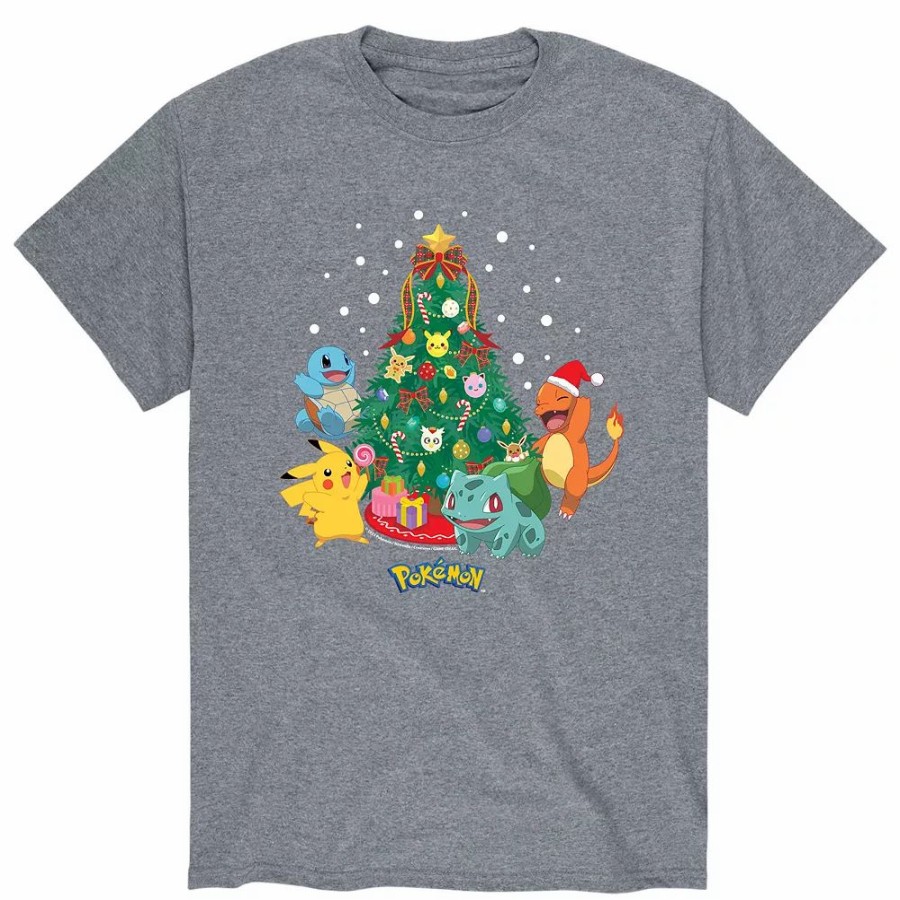 Tops * | Men'S Pokemon Christmas Tree Tee