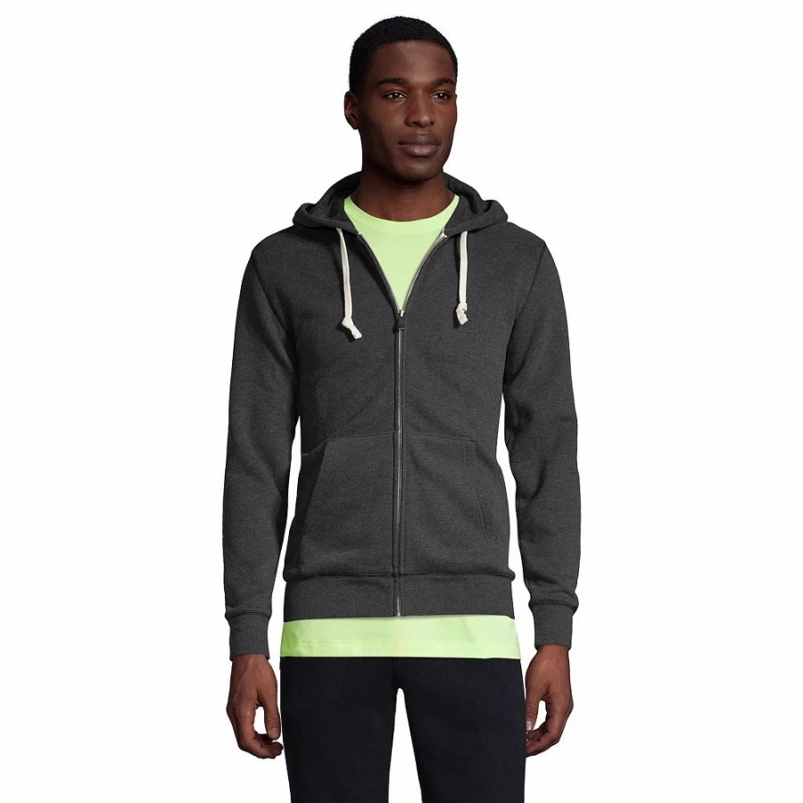 Tops * | Big & Tall Lands' End Serious Sweats Full-Zip Hoodie