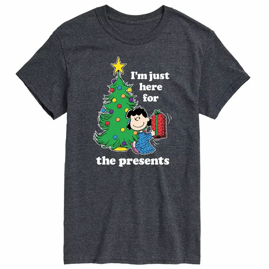 Tops * | Men'S Peanuts Lucy Here For Presents Tee