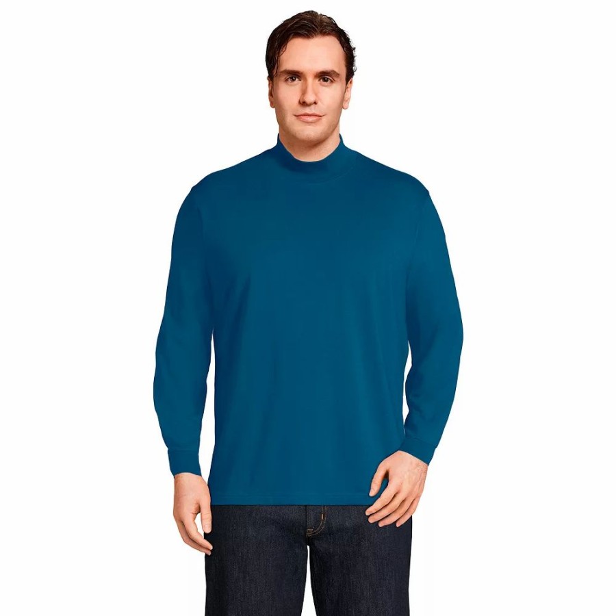 Tops * | Big & Tall Lands' End Super-T Classic-Fit Mock Turtleneck