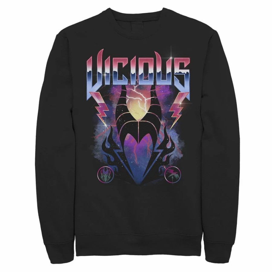 Tops * | Men'S Disney Villains Maleficent Vicious Rock Portrait Sweatshirt