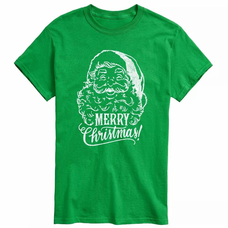 Tops * | Big & Tall Vintage Santa Christmas Tee