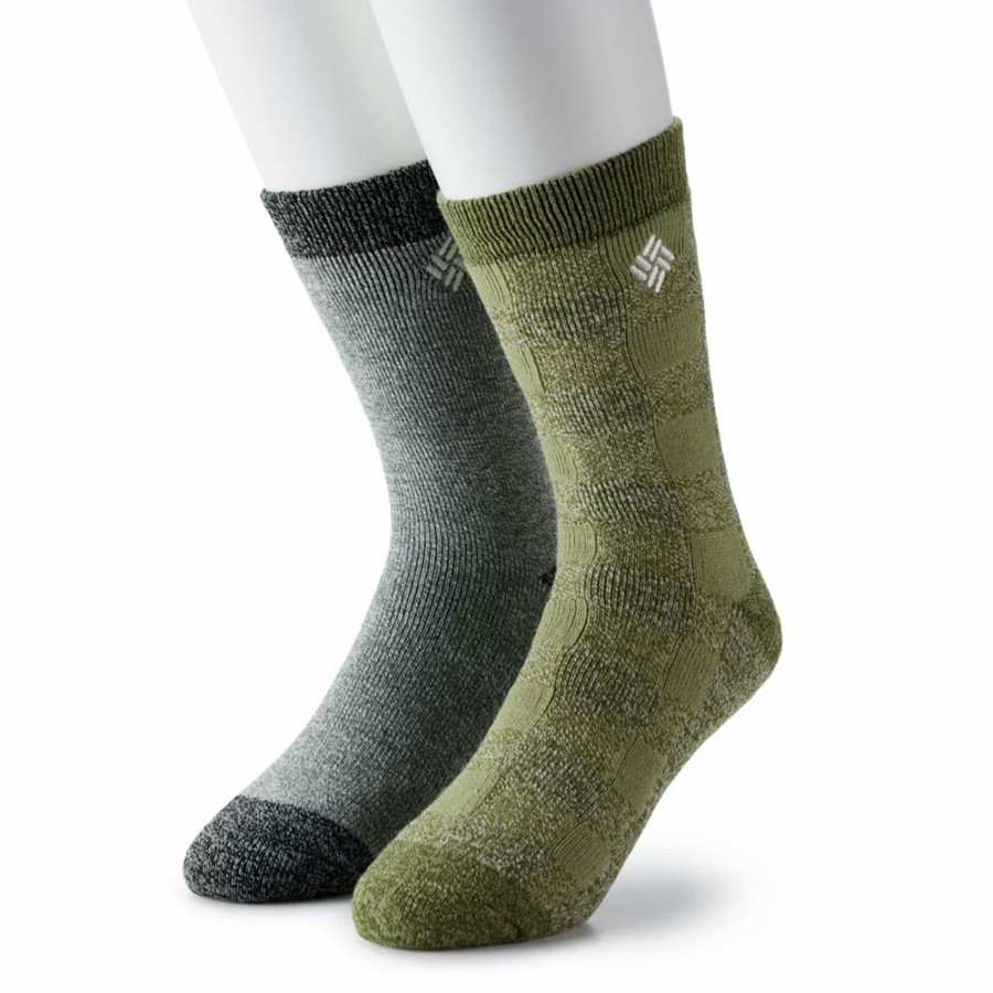 Socks & Hosiery * | Men'S Columbia Lifestyle Check Mate Medium Thermal 2-Pack Crew Socks